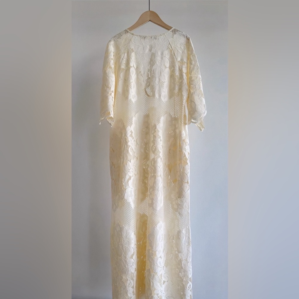 SOLD 🩷MR. LARKIN LOLA Dress Elegant | Creamy Lace Maxi Dress - Picture 6 of 12